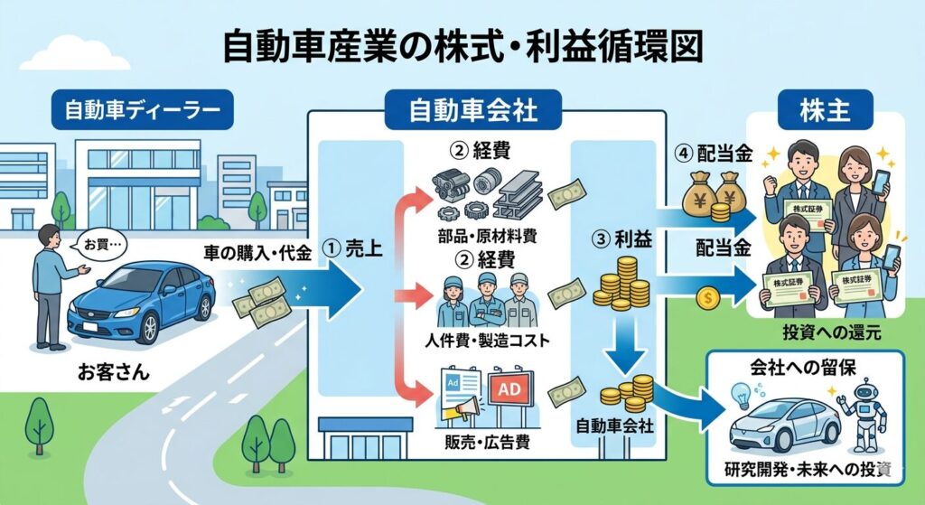株式のお金の流れ